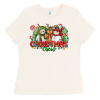 Bone christmas crew polar bear reindeer and snowman Ladies Tee - CowGirlArtShop