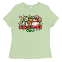 Matcha christmas crew polar bear reindeer and snowman Ladies Tee - CowGirlArtShop