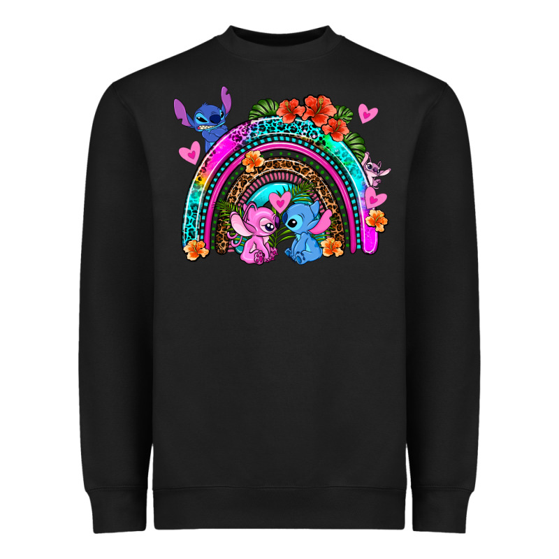 Stitch And Lilo Rainbow Heavyweight Sweatshirt by AdoDesignShop | Teevron