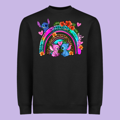 Stitch And Lilo Rainbow Heavyweight Sweatshirt Designed By Adodesignshop