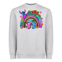 Heather Grey stitch and lilo rainbow Heavyweight Sweatshirt - AdoDesignShop