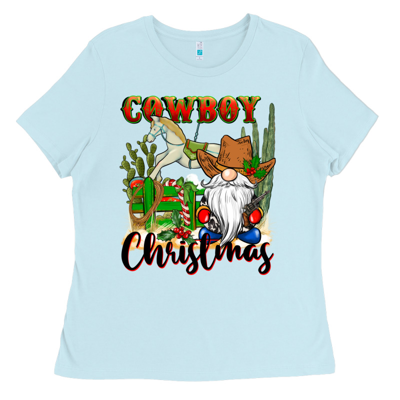 Cowboy Christmas Gnome Ladies Tee by CowGirlArtShop | Teevron