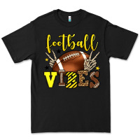 Black Football vibes yellow and black team color Premium Tee - HowdyJamesFarm