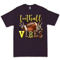 Plum Football vibes yellow and black team color Premium Tee - HowdyJamesFarm