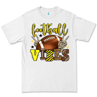White Football vibes yellow and black team color Premium Tee - HowdyJamesFarm