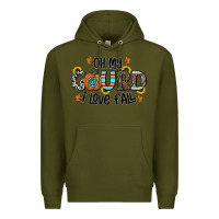 Army Green oh my gourd i love fall Premium Hoodie - CowhideDigitalArt