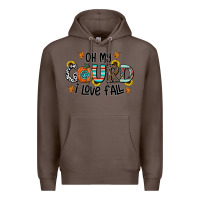 Coffee oh my gourd i love fall Premium Hoodie - CowhideDigitalArt