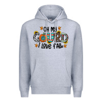 Heather Grey oh my gourd i love fall Premium Hoodie - CowhideDigitalArt