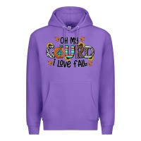 Purple oh my gourd i love fall Premium Hoodie - CowhideDigitalArt