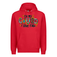 Red oh my gourd i love fall Premium Hoodie - CowhideDigitalArt