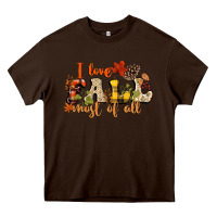 Chocolate Brown I love Fall most of Fall Heavy Core Tee - NancyCooperArtShop