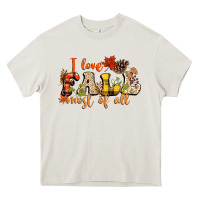 Cream I love Fall most of Fall Heavy Core Tee - NancyCooperArtShop