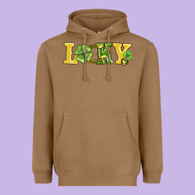 Lucky Horseshoe And Four Leaf Clover Heavyweight Hoodie Designed By Adodesignshop