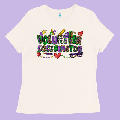 Volunteer Coordinator Mardi Gras Cowgirl Ladies Tee Designed By Cowgirlartshop