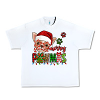 White merry pawmas christmas chihuahua Urban Heavy Tee - Jasminsmagicworld