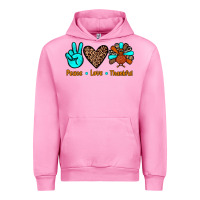 Fuchsia Pink peace love thankful Urban Hoodie - JahusDesignShop