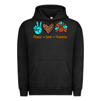 Pigment Black peace love thankful Urban Hoodie - JahusDesignShop