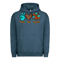 Pigment Midnight Navy peace love thankful Urban Hoodie - JahusDesignShop