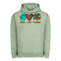 Pigment Oil Green peace love thankful Urban Hoodie - JahusDesignShop