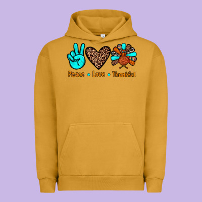 Peace Love Thankful Urban Hoodie Designed By Jahusdesignshop