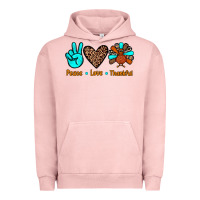 Pigment Salmon peace love thankful Urban Hoodie - JahusDesignShop