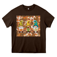 Chocolate Brown Fall gnomes Heavy Core Tee - NancyCooperArtShop