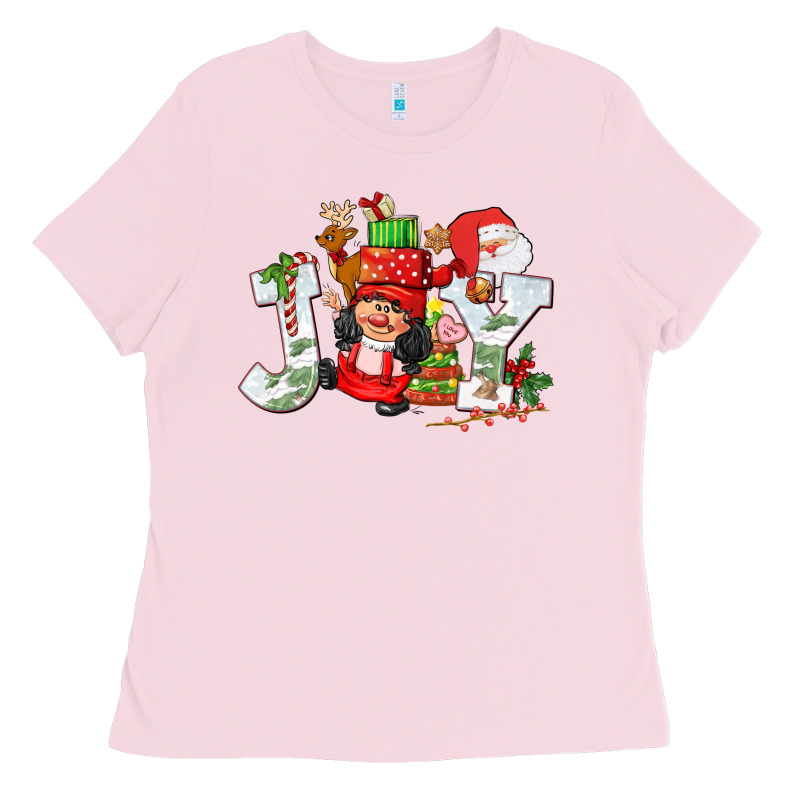 Christmas Joy Girl Gnome Ladies Tee by CowGirlArtShop | Teevron