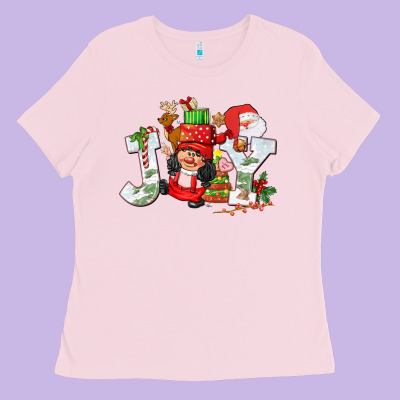 Christmas Joy Girl Gnome Ladies Tee Designed By Cowgirlartshop