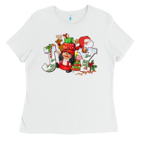 White christmas joy girl gnome Ladies Tee - CowGirlArtShop