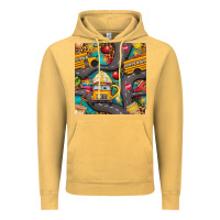 Vintage Mustard school bus coffee and star with leopard seamless pattern bbs Vintage Hoodie - BundleAndBundleShop