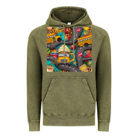 Vintage Olive school bus coffee and star with leopard seamless pattern bbs Vintage Hoodie - BundleAndBundleShop