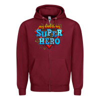Burgundy my dad is my super hero Zipper Hoodie - AdoDesignShop