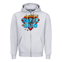 Heather Grey my dad is my super hero Zipper Hoodie - AdoDesignShop