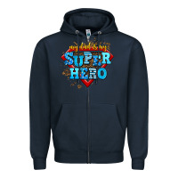 Navy my dad is my super hero Zipper Hoodie - AdoDesignShop