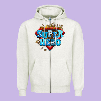 My Dad Is My Super Hero Zipper Hoodie Designed By Adodesignshop