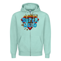 Seafoam my dad is my super hero Zipper Hoodie - AdoDesignShop