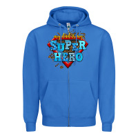True Royal my dad is my super hero Zipper Hoodie - AdoDesignShop