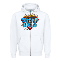 White my dad is my super hero Zipper Hoodie - AdoDesignShop