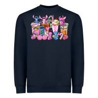 Navy stitch and lilo pink christmas coffee cups Heavyweight Sweatshirt - AdoDesignShop