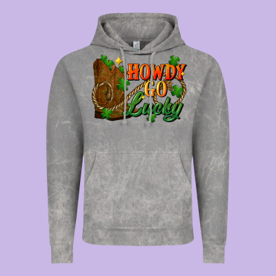 Howdy Go Lucky St. Patricks Day Vintage Hoodie Designed By Fadigitalartstudio
