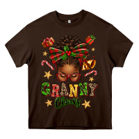 Chocolate Brown granny claus afro messy bun Heavy Core Tee - texasbilliewilder