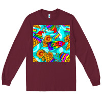 Burgundy Pride lgbtq ice cream and sunflowers seamless Long Sleeve Tee - BundleAndBundleShop