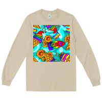 Mushroom Pride lgbtq ice cream and sunflowers seamless Long Sleeve Tee - BundleAndBundleShop