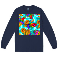 Navy Pride lgbtq ice cream and sunflowers seamless Long Sleeve Tee - BundleAndBundleShop