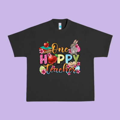 Easter Day One Hoppy Teacher Urban Heavy Tee Designed By Oliviacreatesart