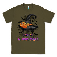 Army Green witchy mama messy bun Classic Tee - CowGirlArtShop