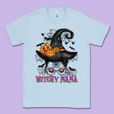 Witchy Mama Messy Bun Classic Tee Designed By Cowgirlartshop