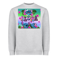 Heather Grey aloha stitch Heavyweight Sweatshirt - AdoDesignShop