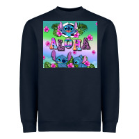 Navy aloha stitch Heavyweight Sweatshirt - AdoDesignShop