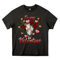 Asphalt be my valentine bull skull Heavy Core Tee - RanaPortraitStore
